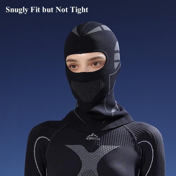 Winter Ski Mask for Men and Women Helmet Friendly Motorcycle Balaclava Face - Picture 7 of 8